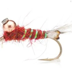 Unique Flies Hare's Ear Jig Bead Head Copper Red